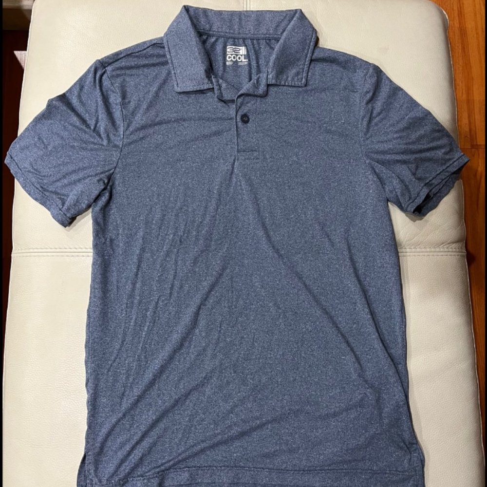 Men’s Light Blue Sport Stretch Golf Polo Shirt Size S